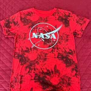 NASA Red Tie-Dye Short Sleeve Tee